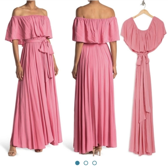 Meghan LA Morning Glory Maxi Dress bubblegum pink Small NWT - Picture 1 of 8